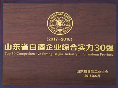 山東省白酒企業(yè)綜合實力30強